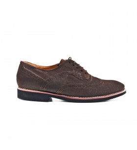 Pantofi Barbati Tip Oxford Iulis Shoes Din Piele Naturala 100%, Maro, Perforat, 124 MV