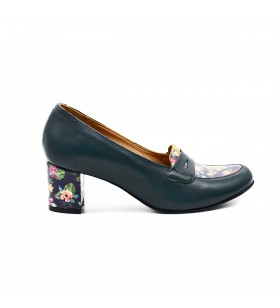 Pantofi Dama Iulis Shoes Din Piele Naturala 100% Cu Model Floral, 630 FLORAL